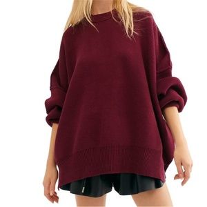 Free People Burgundy Sweater